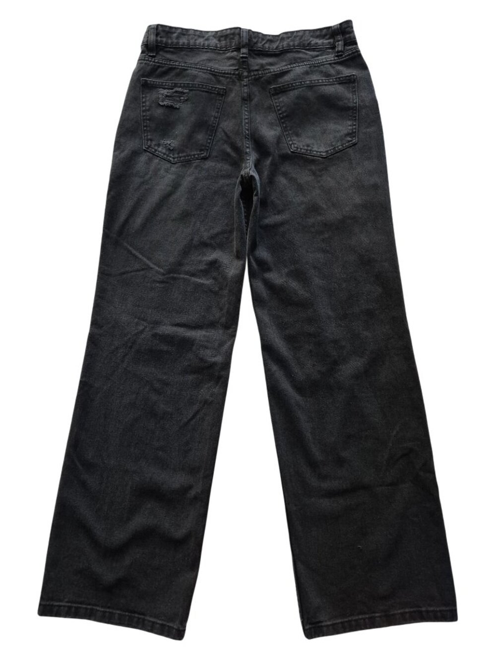 Refuge Denim Skater Y2K Wide leg Distressed Black Jeans Streetwear Size 03 - Picture 3 of 14